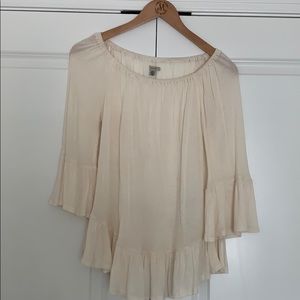UO Ecoté Cream off the shoulder bell sleeve top
